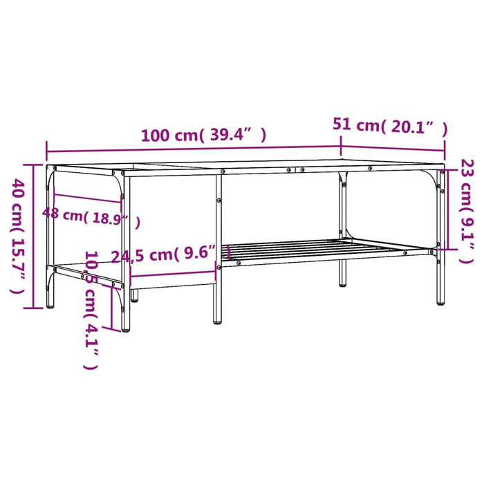 Salontafel Met Rek 00X5X40 Cm Bewerkt Hout Kleur