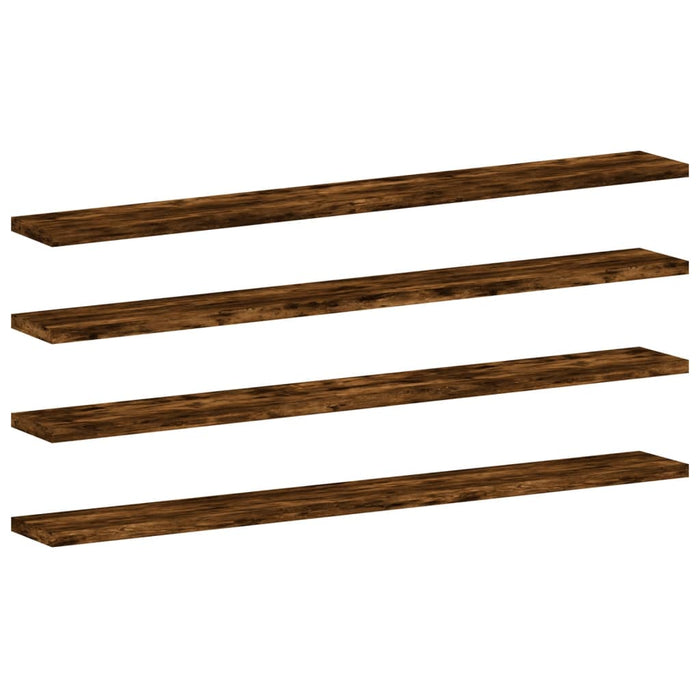 Wandschappen 4 St 80X10X1,5 Cm Bewerkt Hout Gerookt Eikenkleur