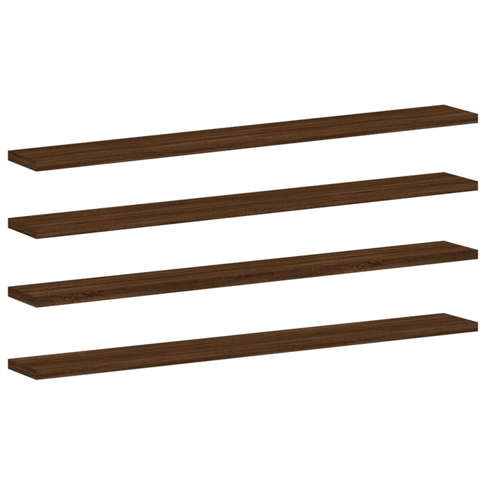 Wandschappen 4 St 80X10X1,5 Cm Bewerkt Hout Bruin Eikenkleur