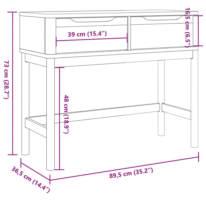 Wandtafel Floro 89,5X36,5X73 Cm Massief Grenenhout