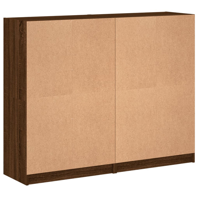 Boekenkast Met Deuren 136X37X109 Cm Hout Bruineikenkleurig