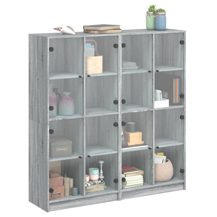 Boekenkast Met Deuren 136X37X142 Cm Hout Eiken