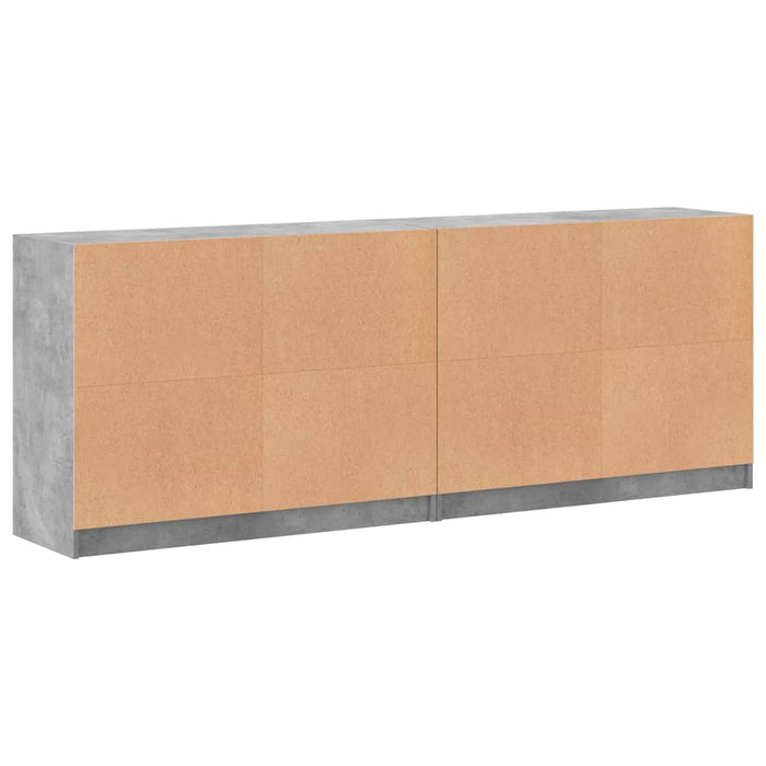 Boekenkast Met Deuren 204X37X75 Cm Bewerkt Hout