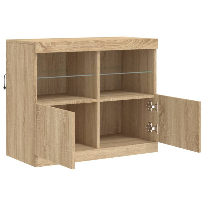 Dressoir Met Led-Verlichting 81X37X67 Cm Kleurig