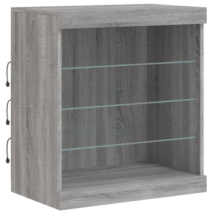 Dressoir Met Led-Verlichting 60,5X37X67 Cm Grijs Sonoma Eiken