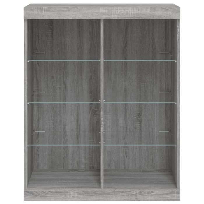 Dressoir Met Led-Verlichting 81X37X100 Cm Eiken