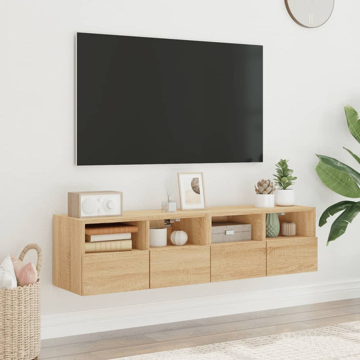 Tv-Wandmeubels Bewerkt Hout