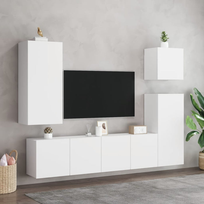 Tv-Wandmeubel 40,5X30X90 Cm Bewerkt Hout Wit