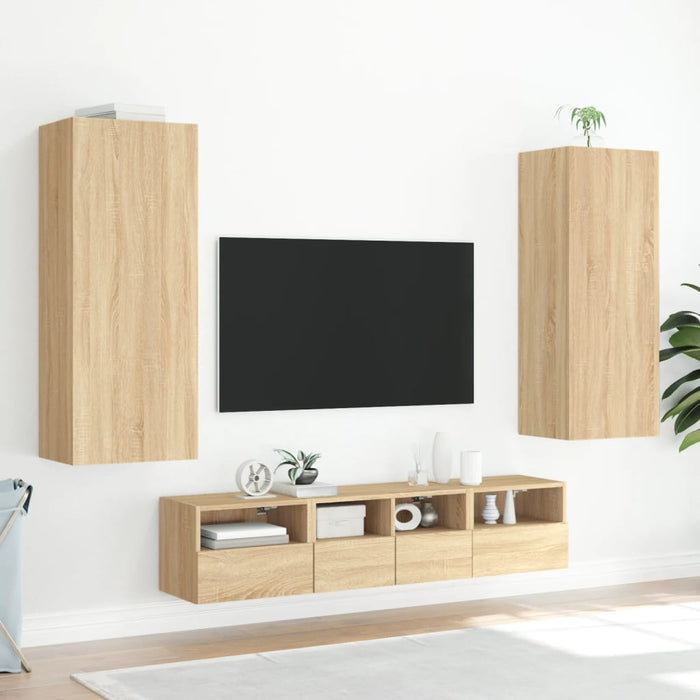 Tv-Wandmeubel 40,5X30X102 Cm Bewerkt Hout Sonoma Eikenkleurig