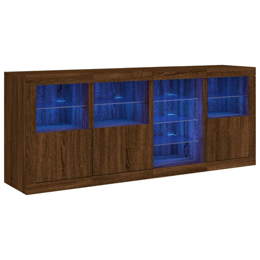 Dressoir Met Led-Verlichting 164X37X67 Cm Bruineikenkleurig