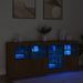 Dressoir Met Led-Verlichting 164X37X67 Cm Bruineikenkleurig