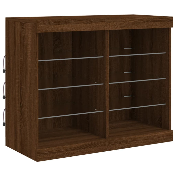 Dressoir Met Led-Verlichting 163X37X67 Cm Bruineikenkleurig