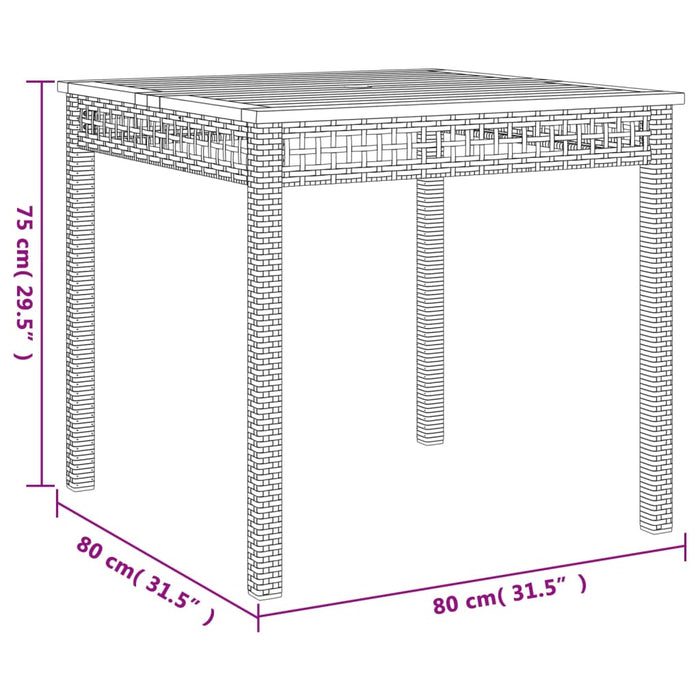 Tuintafel Poly Rattan En Acaciahout