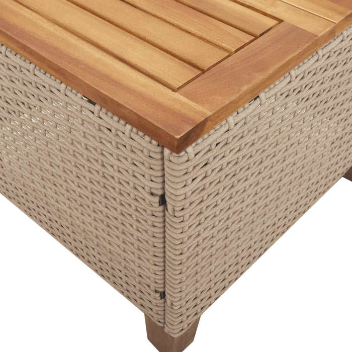 Tuintafel 45X45X37 Cm Poly Rattan En Acaciahout