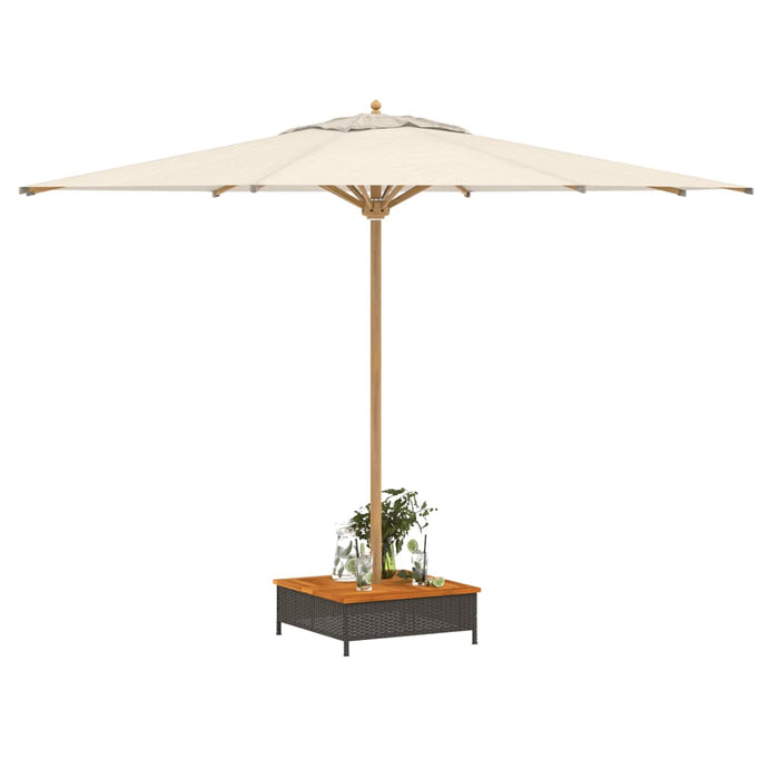 Parasolvoetbedekking 70X70X25 Cm Poly Rattan Acaciahout