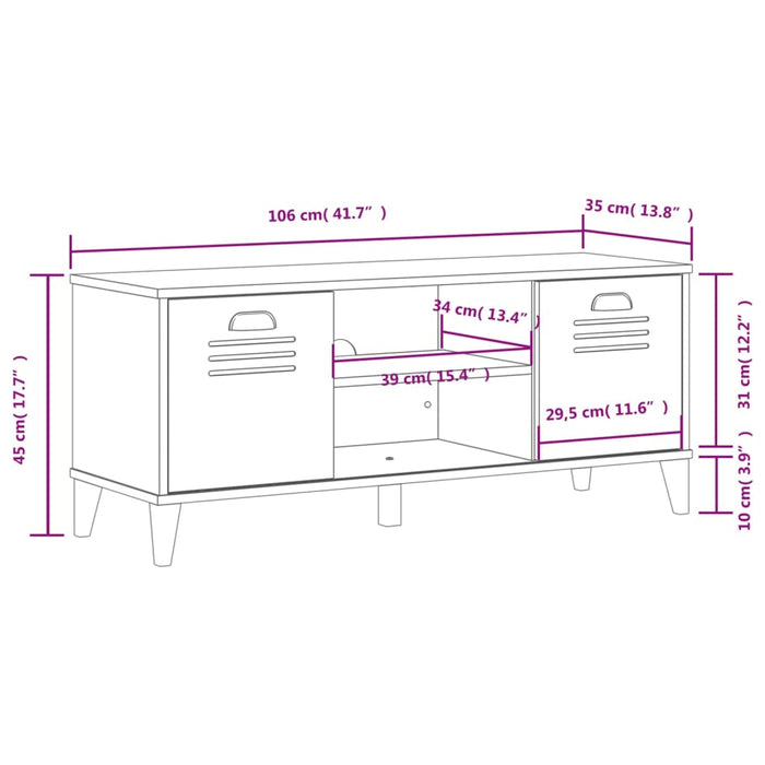 Schoenenbank Viken 106X35X45 Cm Bewerkt Hout