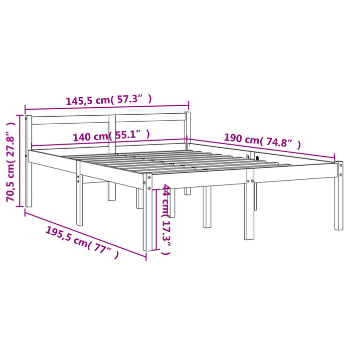 Seniorenbed Massief Grenenhout Wasbruin 140X190 Cm