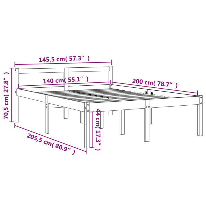 Seniorenbed Massief Grenenhout Wasbruin 140X200 Cm