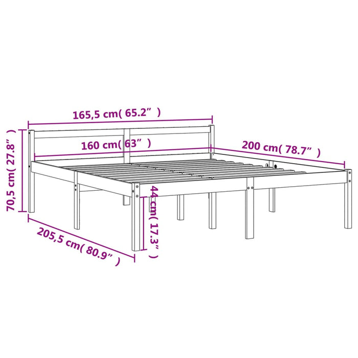 Seniorenbed Massief Grenenhout Wasbruin 160X200 Cm