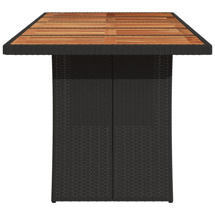 Tuintafel Met Houten Blad 240X90X75 Cm Poly Rattan