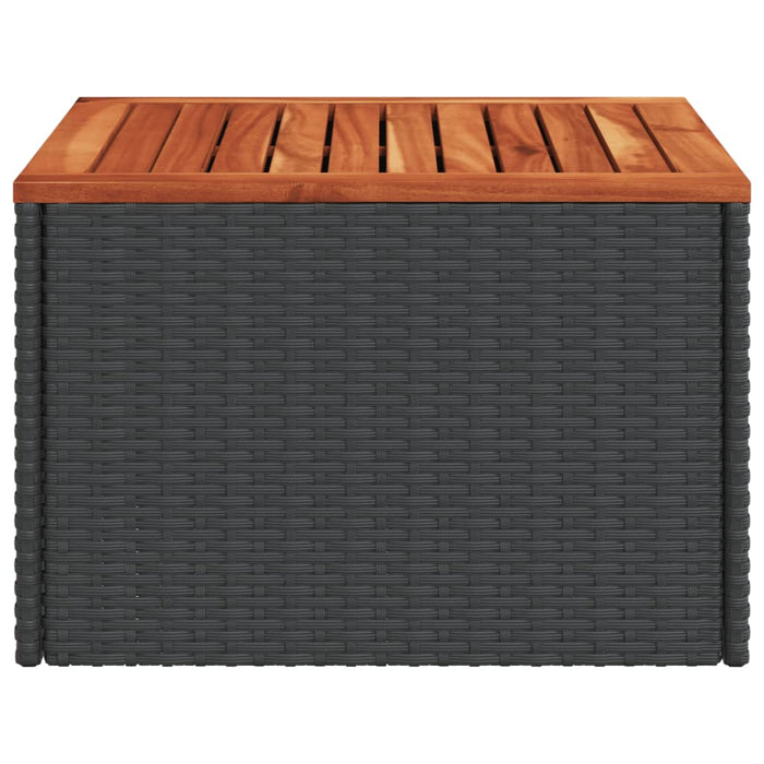 Tuintafel 55X55X37 Cm Poly Rattan En Acaciahout Zwart