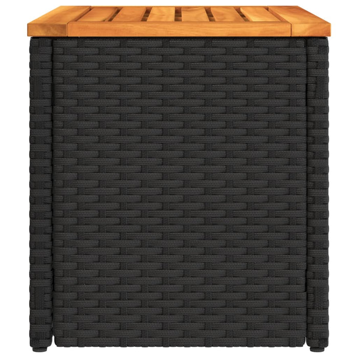 Tuinbijzettafels 2 St 55X34X37 Cm Hout Poly Rattan Zwart