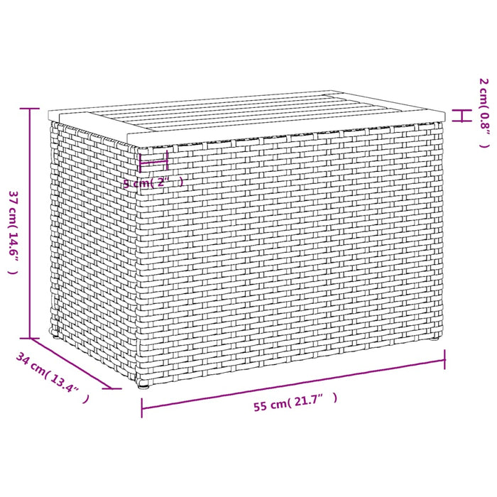 Tuinbijzettafels 2 St 55X34X37 Cm Hout Poly Rattan Zwart