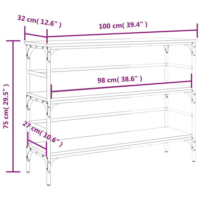 Wandtafel 00X32X75 Cm Bewerkt Hout Eikenkleurig