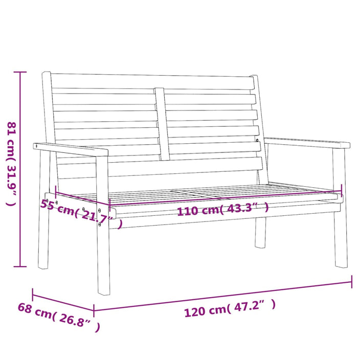 Tuinbank 120 Cm Massief Acaciahout