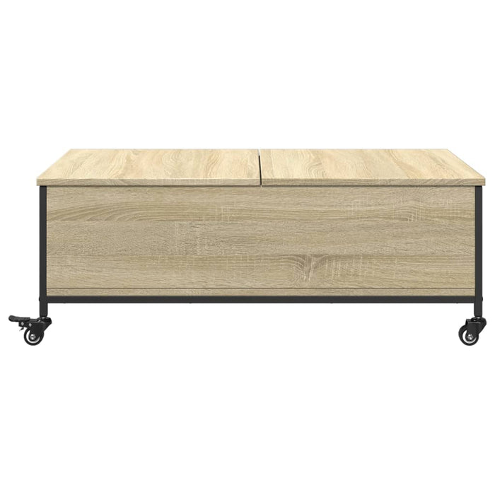 Salontafel Met Wielen 91X55X34 Cm Bewerkt Hout