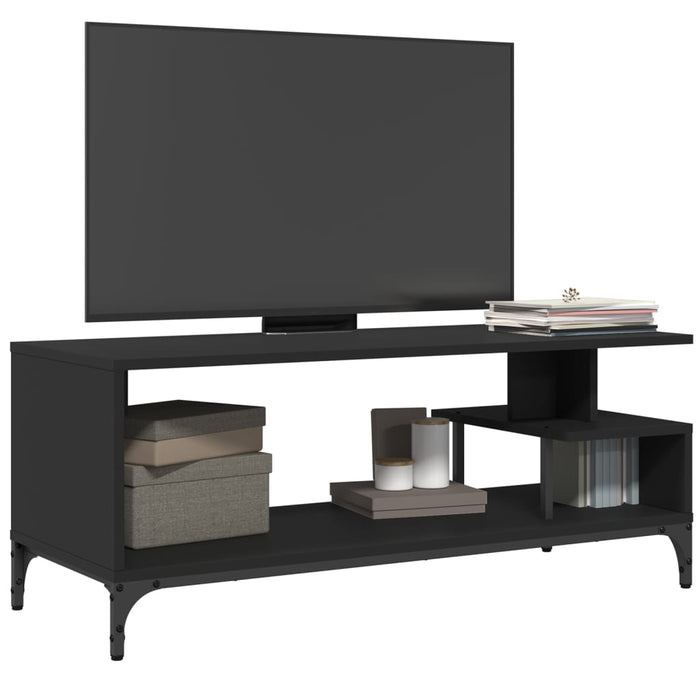 Tv-Meubel 102X40X41 Cm Bewerkt Hout En Gepoedercoat Staal