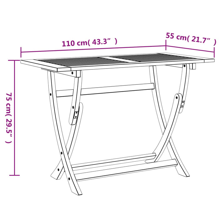 Tuintafel Inklapbaar Massief Acaciahout