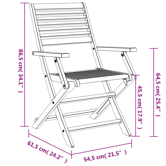 Tuinstoelen Inklapbaar 54,5X61,5X86,5 Cm Acaciahout