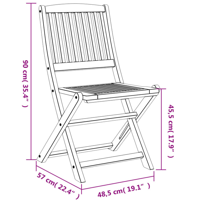 Tuinstoelen Inklapbaar 57X49X90 Cm Massief Acaciahout