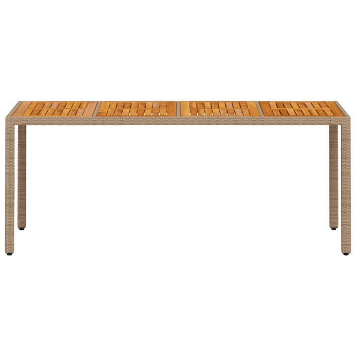 Tuintafel 190X90X75 Cm Poly Rattan En Acaciahout Beige