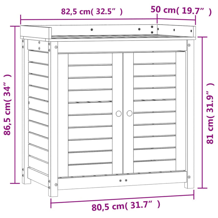 Oppottafel Met Schappen 82,5X50X86,5 Cm Grenenhout