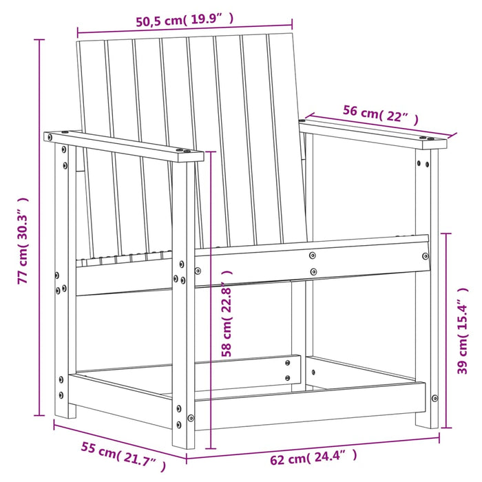 Tuinstoel 62X56X77 Cm Massief Grenenhout