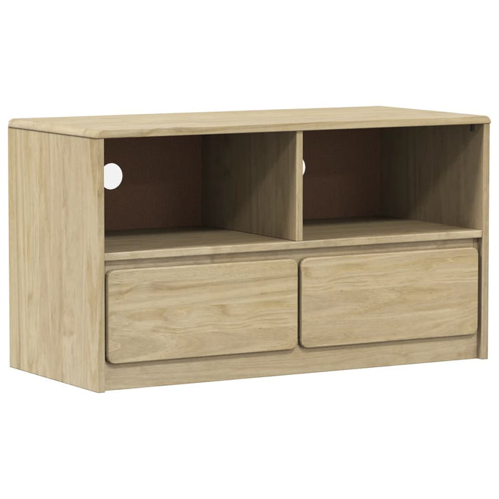 Tv-Meubel Sauda 99X43X55 Cm Massief Grenenhout Eikenkleurig