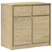 Dressoir Sauda 80X43X75,5 Cm Massief Grenenhout Eikenkleurig Bruin