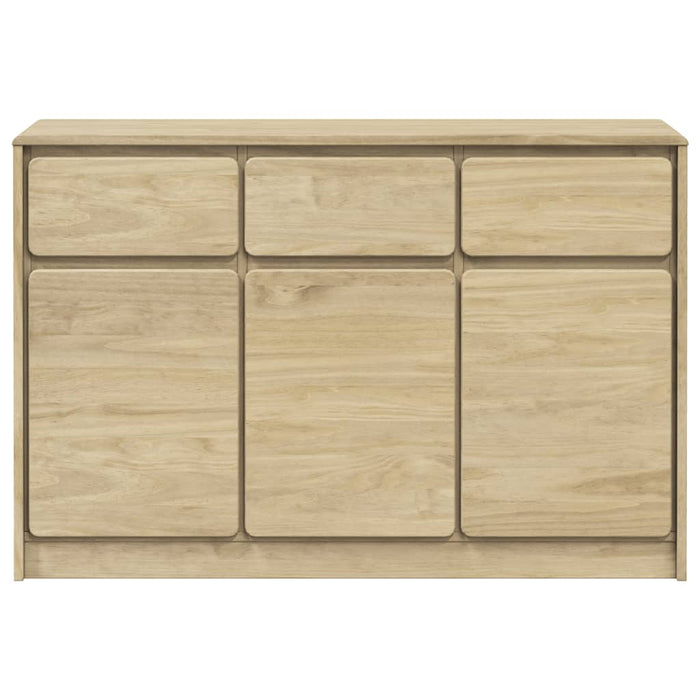 Dressoir Sauda 114X43X75,5 Cm Massief Grenenhout Eikenkleurig Donkergrijs