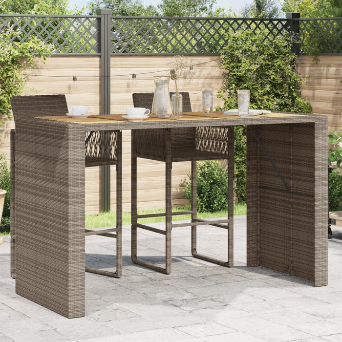 Tuintafel Met Acaciahouten Blad Poly Rattan