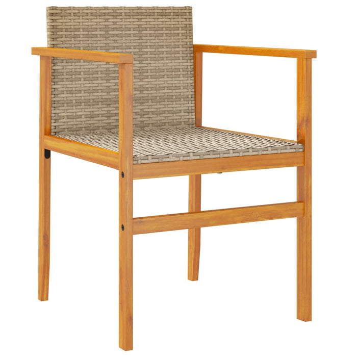 Tuinstoelen 2 St Poly Rattan En Massief Hout