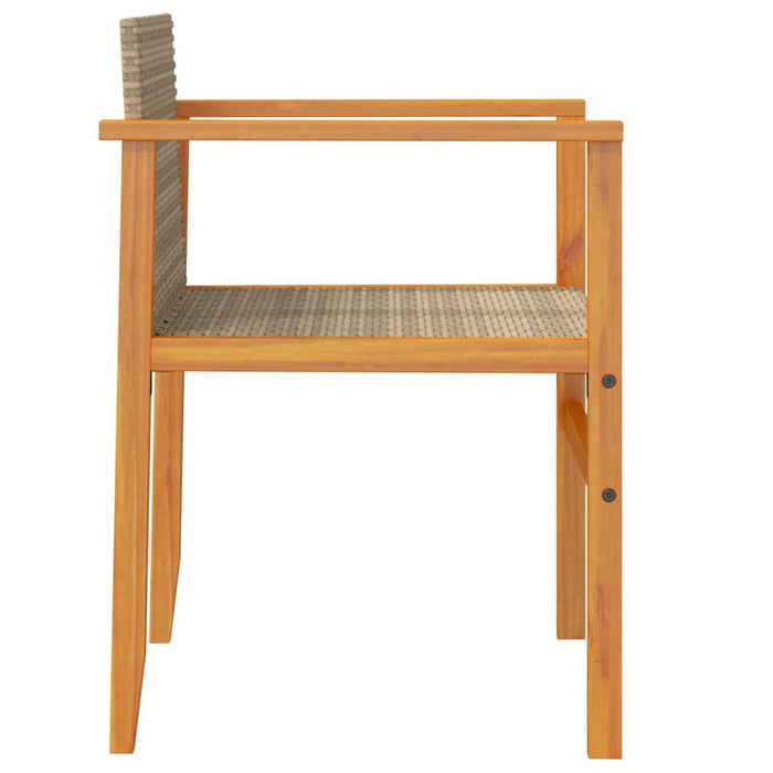 Tuinstoelen 2 St Poly Rattan En Massief Hout