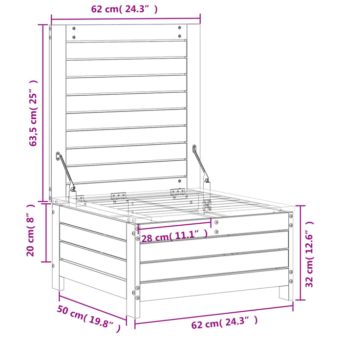 Tuinvoetenbank 62X63,5X32 Cm Massief Grenenhout