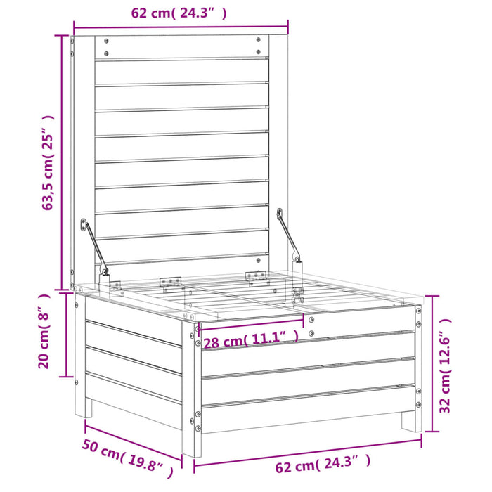 Tuinvoetenbank 62X63,5X32 Cm Massief Grenenhout Wasbruin