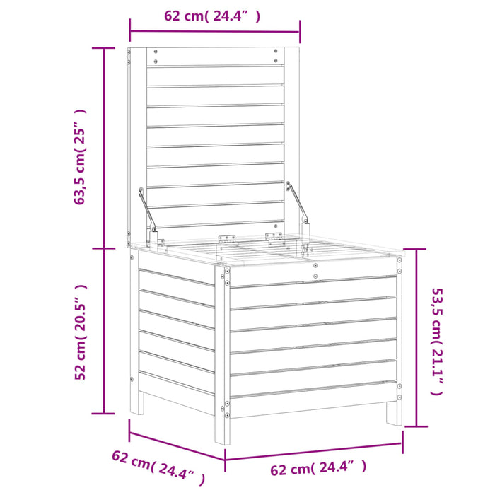 Tuinvoetenbank 62X63,5X53,5 Cm Massief Grenenhout Wit