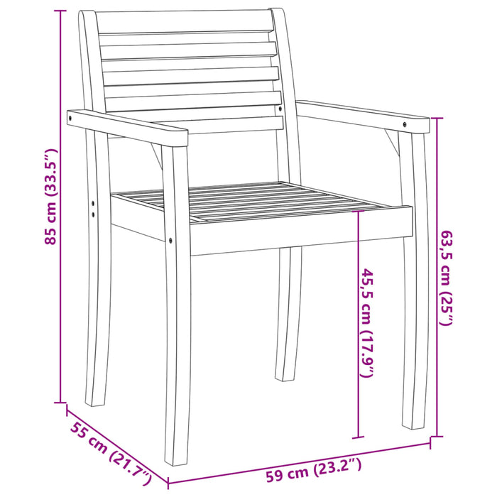 Tuinstoelen 59X55X85 Cm Massief Acaciahout