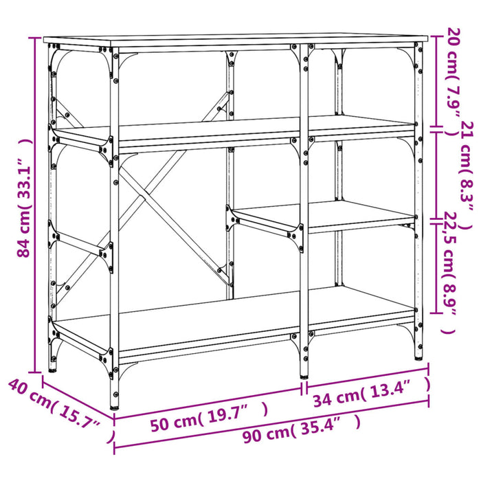 Bakkersrek 90X40X84 Cm Bewerkt Hout En Metaal Zwart