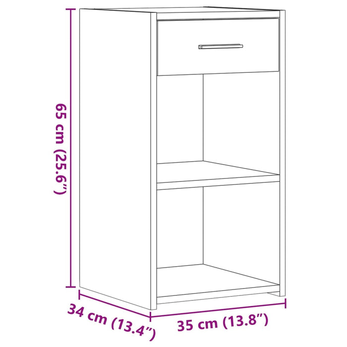 Nachtkastjes 2 St 35X34X65 Cm Bewerkt Hout Grijs Sonoma Eiken