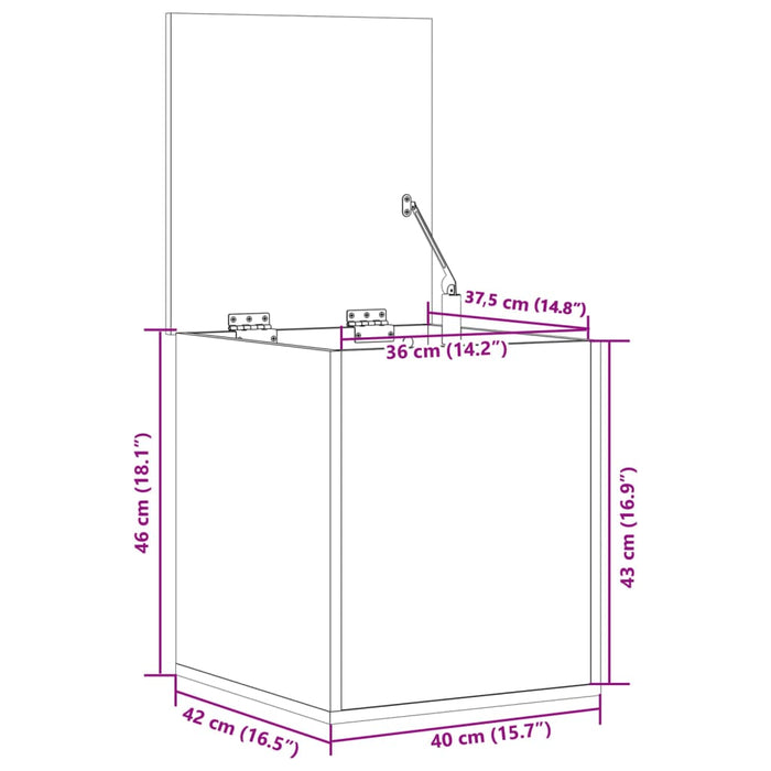 Opbergbox 40X42X46 Cm Bewerkt Hout Wit